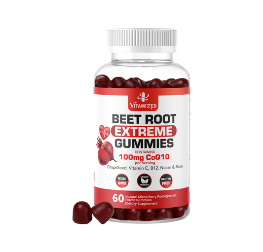 Cardiovascular Health & Cellular Energy: Beetroot Nitrates + CoQ10 + Grape Seed + B3 + B12 + C