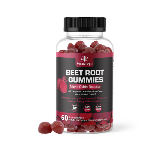 Blood Flow & Performance: Beetroot Nitrates + L-Arginine + L-Citrulline + Grape Seed + B3 + B12 + C